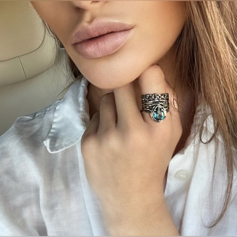 .925 Sterling Silver Aquamarine ring Fine Jewelry Gifts Birthstone Birthday Deal